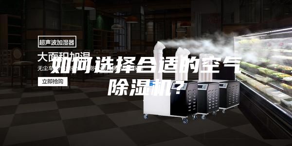 如何選擇合適的空氣除濕機？